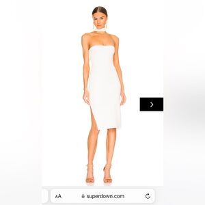💙 Nwt Superdown White Bodycon Gina Choker Dress